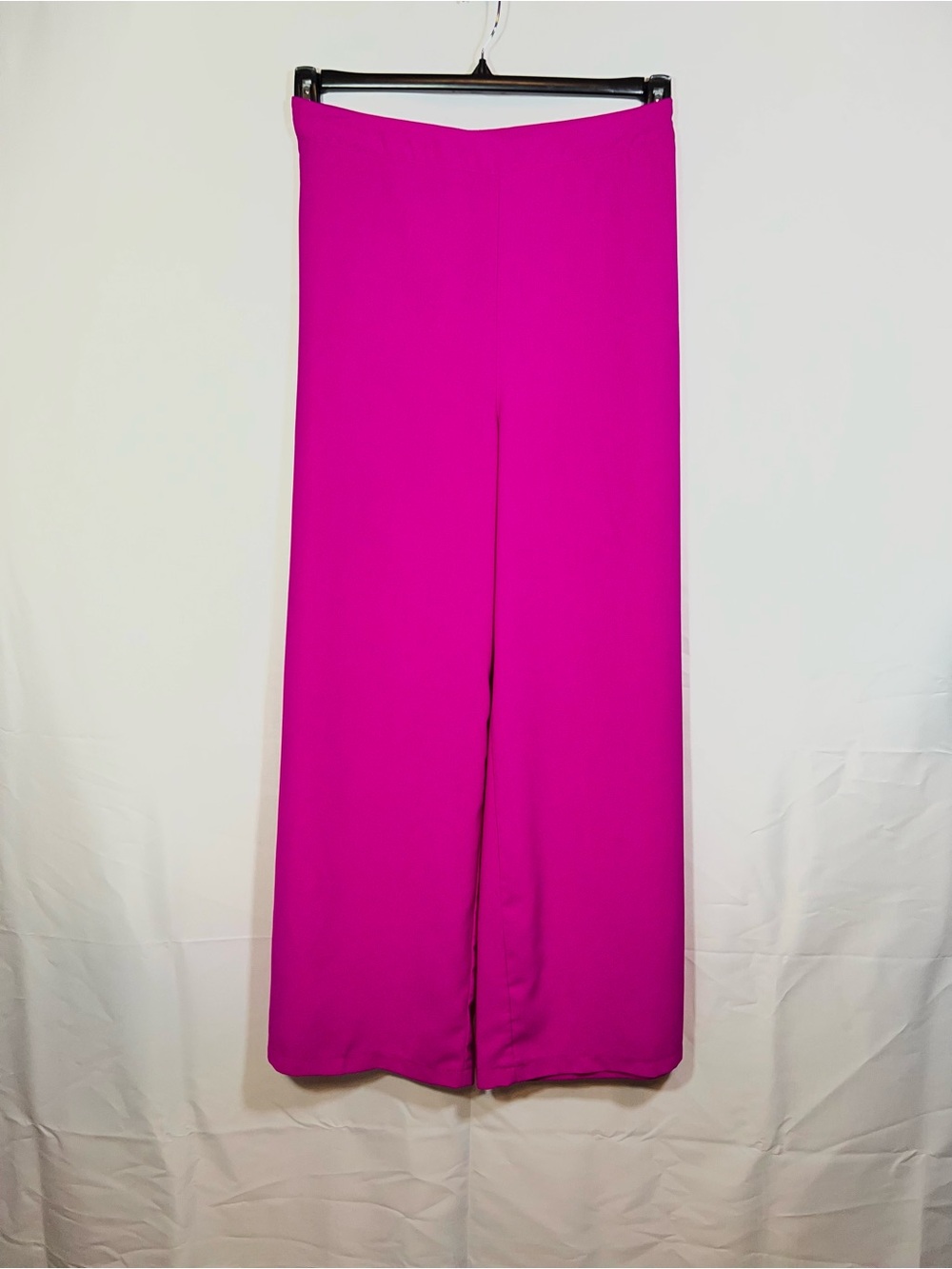 TCEC Hot Pink Wide Leg High Rise Pants Flowy Palazzo Boutique Chic - Picture 6 of 7